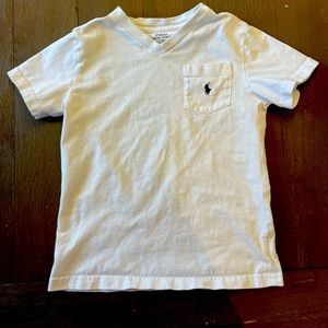 Little boys V-neck crisp white tee